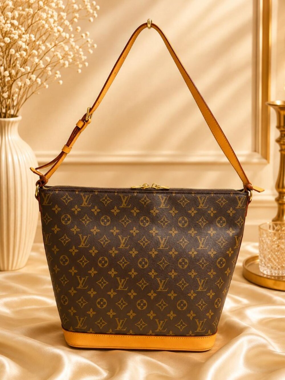 Authentic Louis Vuitton Amfar Three MM Monogram Canvas Shoulder Bag LV